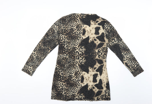 NEXT Womens Brown Animal Print Jumper Dress Size M