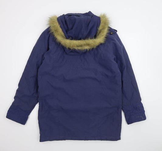 Chic de paris Womens Blue Parka Coat Size 12