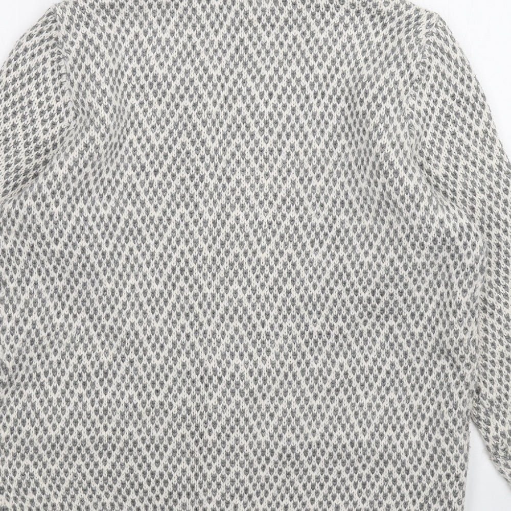 BM Womens White Full Zip Jumper Size S