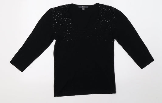 TCM Womens Black Pullover Sweatshirt Size 14