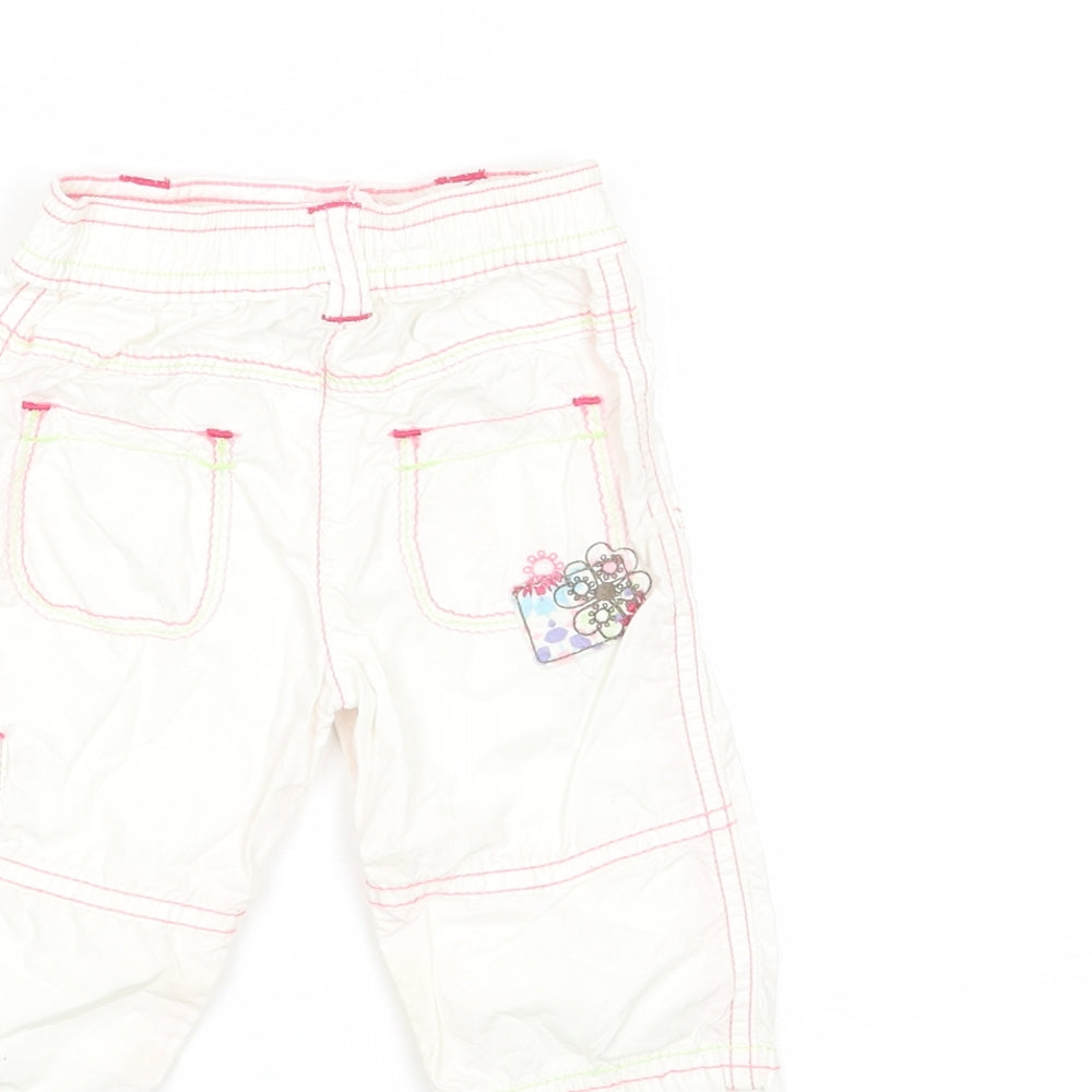 M&S Baby White Cargo Trousers Size 3-6 Months