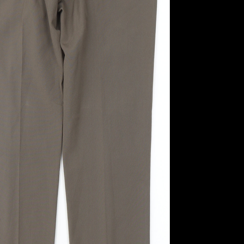 Mia Moda Womens Green Trousers Size 12 L28 in