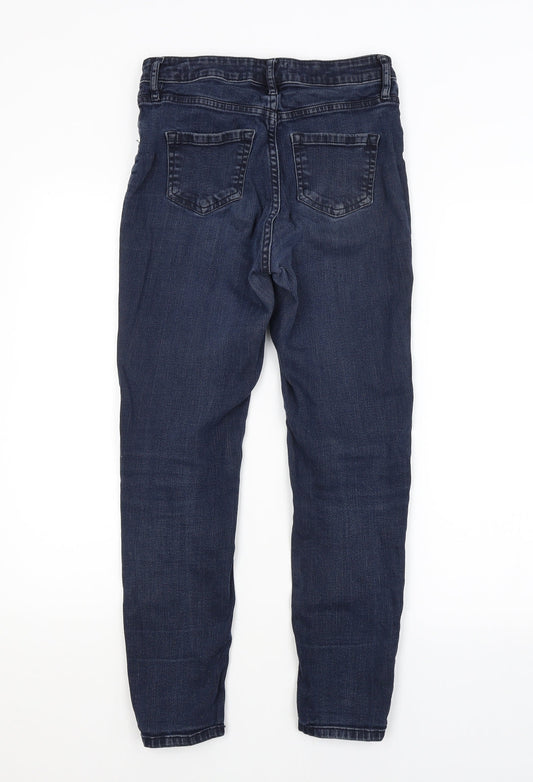 F&F Womens Blue Straight Jeans Size 8 L26 in