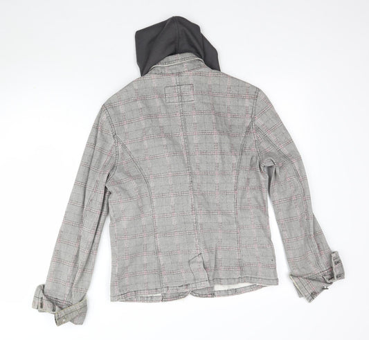 Sublevel Womens Grey Plaid Jacket Size L