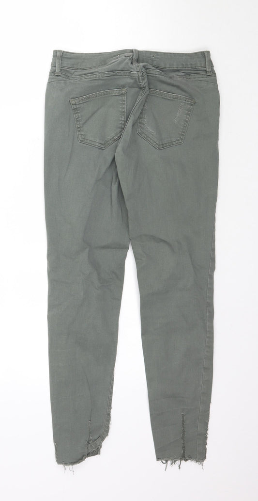 Denim & Co. Womens Green Denim Skinny Jeans Size 8 L26 in