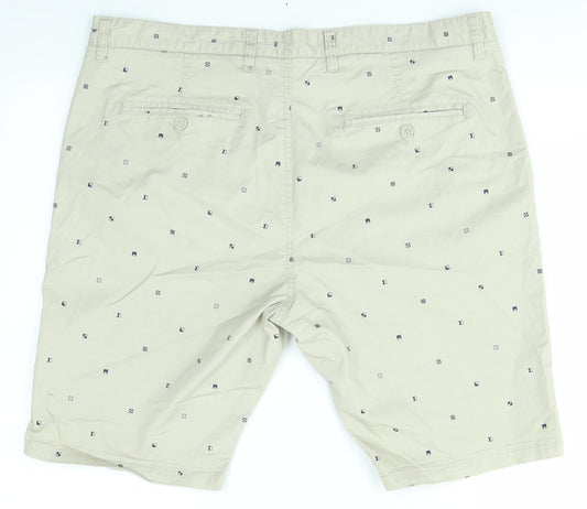 Be Very Womens Beige Geometric Cut-Off Shorts Size 38