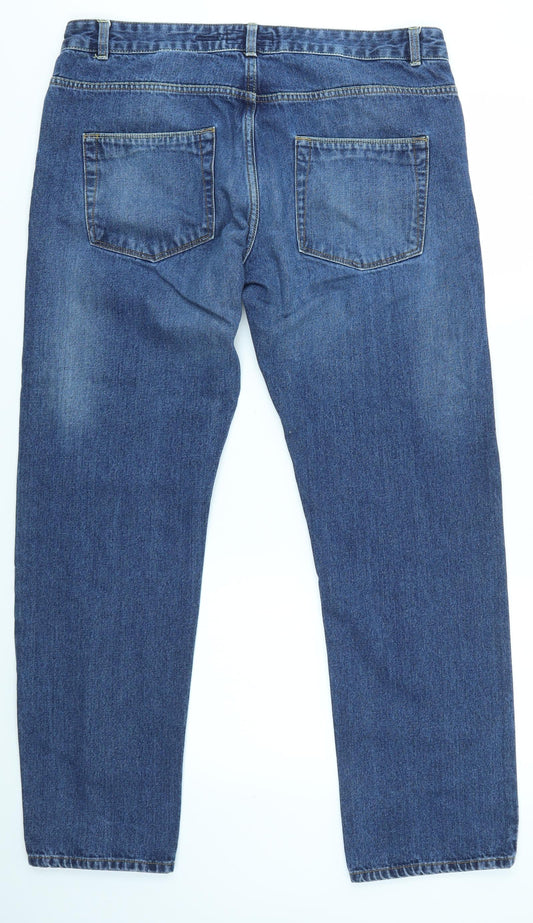 ACW85 Womens Blue Denim Straight Jeans Size 36 L29 in
