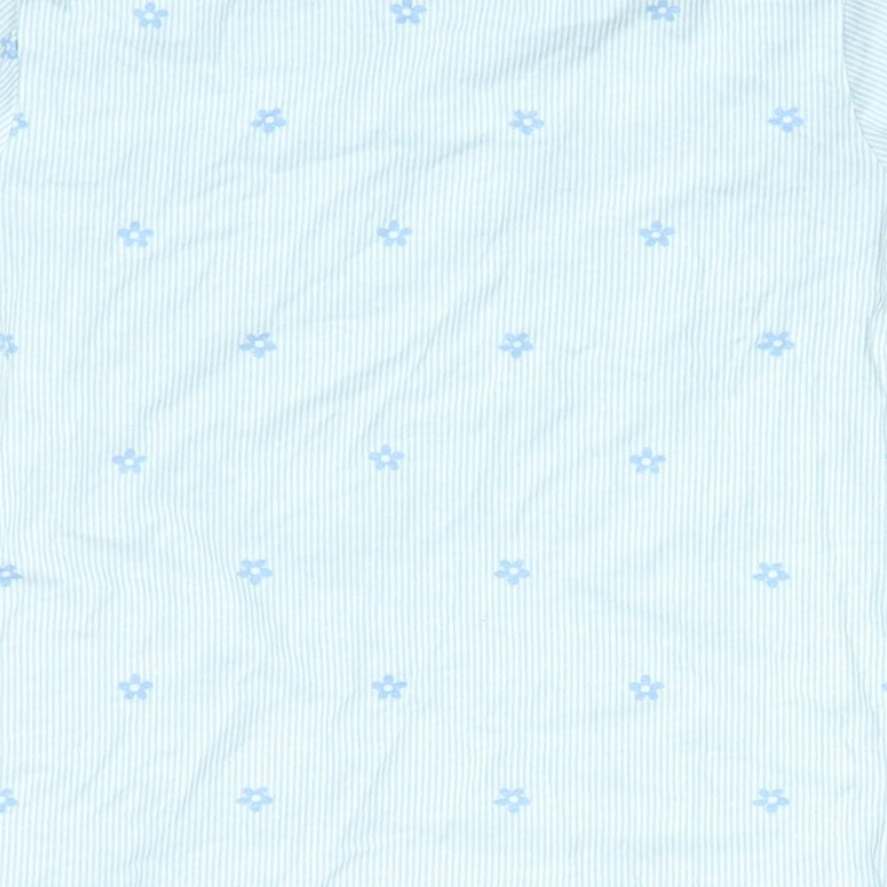 TU Girls Blue Striped Basic T-Shirt Size 7-8 Years - Flower