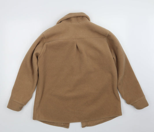 Fashion Womens Beige Pea Coat Coat Size S