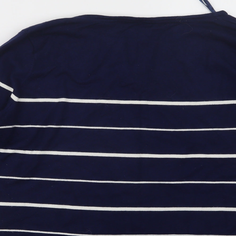 BM Womens Blue Striped Pullover Jumper Size L