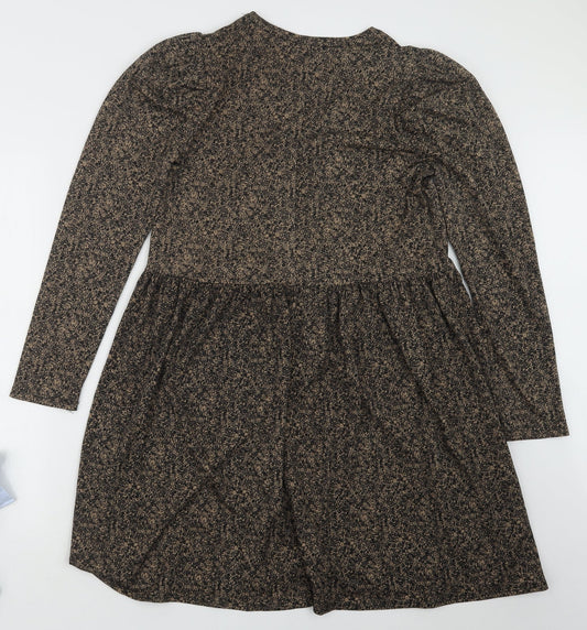 Zara Womens Beige Floral T-Shirt Dress Size S