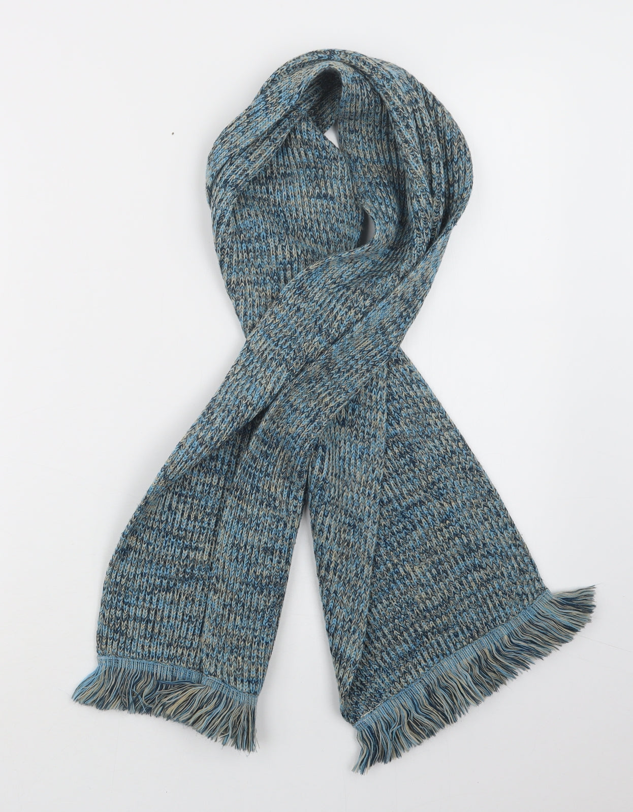Preworn Mens Blue Knit Scarf One Size