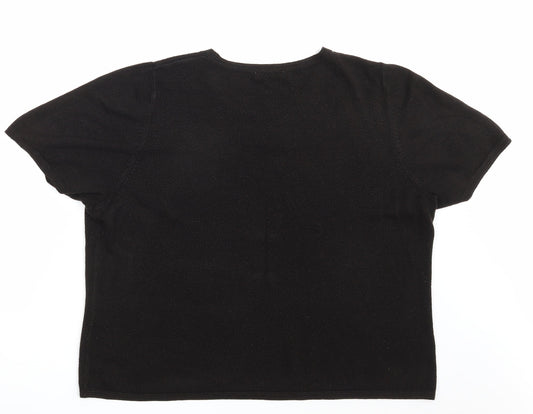 M&S Womens Black Pullover Sweatshirt Size 22