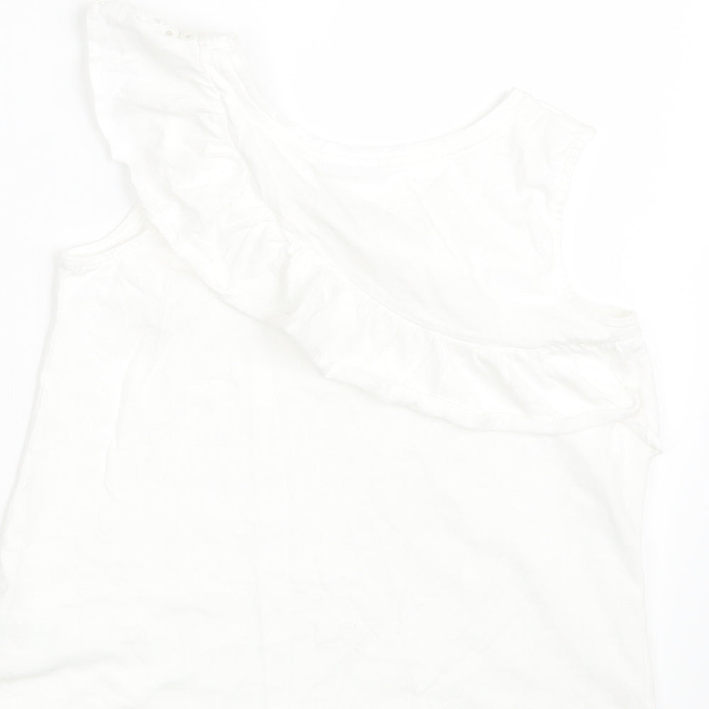 Matalan Girls White Basic T-Shirt Size 12 Years