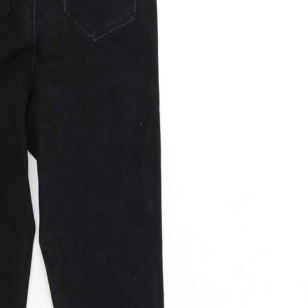 Brand and care label for Denim & Co. women’s black denim skinny jeans, size UK 10, 27-inch leg