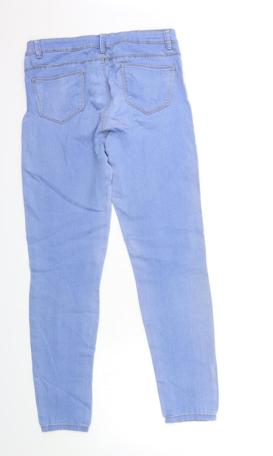 Denim & Co. Womens Blue Denim Skinny Jeans Size 10 L28 in