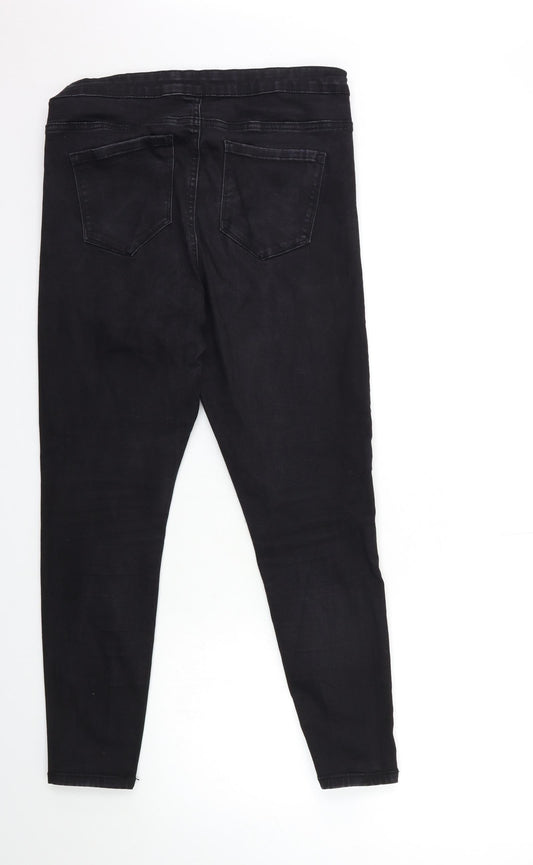 Denim & Co. Womens Black Denim Skinny Jeans Size 14 L26 in