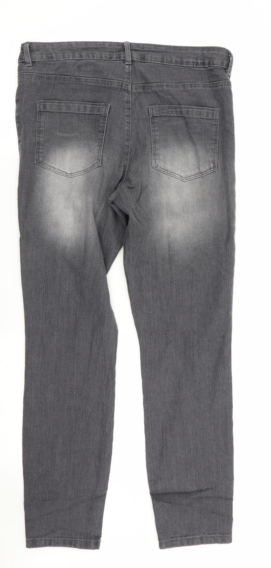 Janina Womens Grey Skinny Jeans Size 14 L29 in