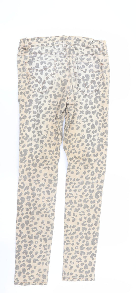 yesyes Womens Multicoloured Animal Print Skinny Jeans Size 8 L30 in