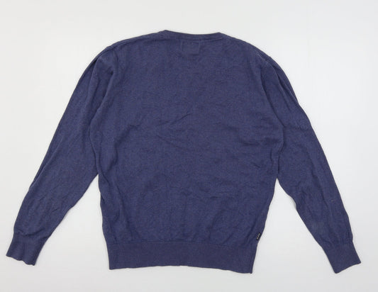 TRN1961 Mens Blue Knit Pullover Jumper Size M