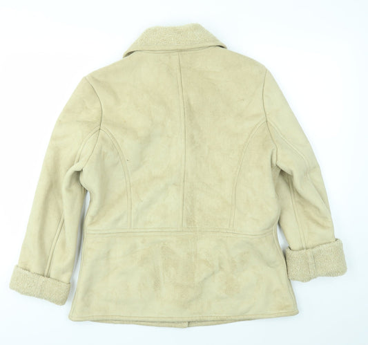 Preworn Womens Beige Jacket Coat Size 14