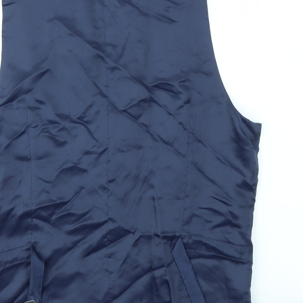 M&S Mens Blue Jacket Suit Waistcoat Size S