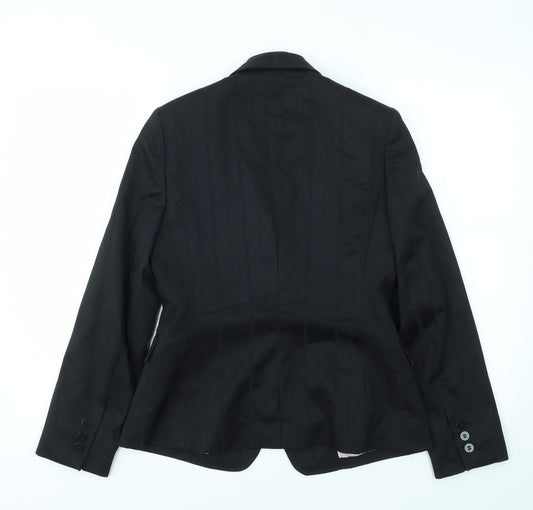 NEXT Womens Black Striped Jacket Blazer Size 6