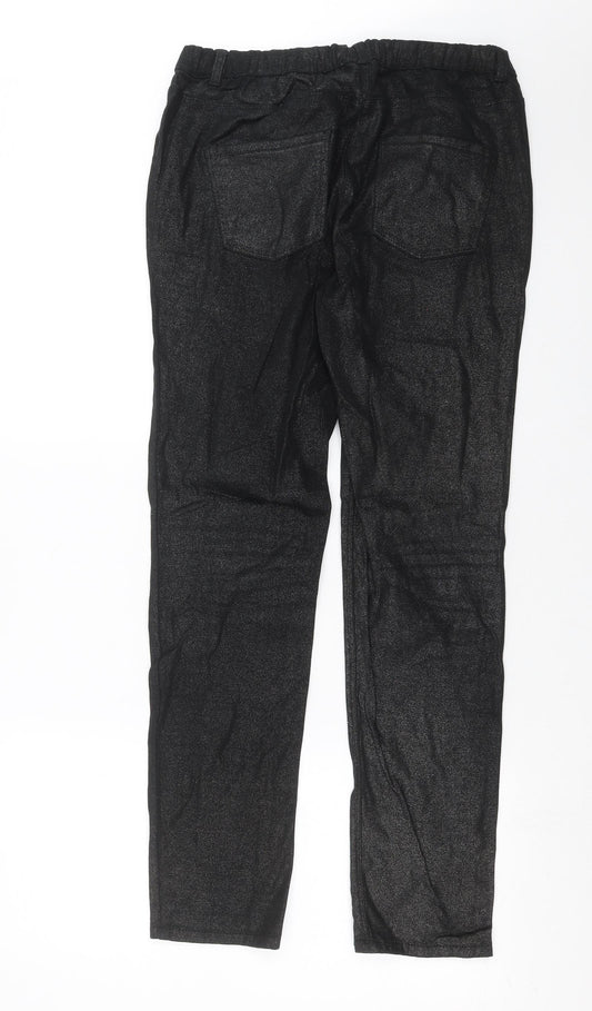 Preworn Womens Black Jegging Jeans Size 32 in L30 in - glittery