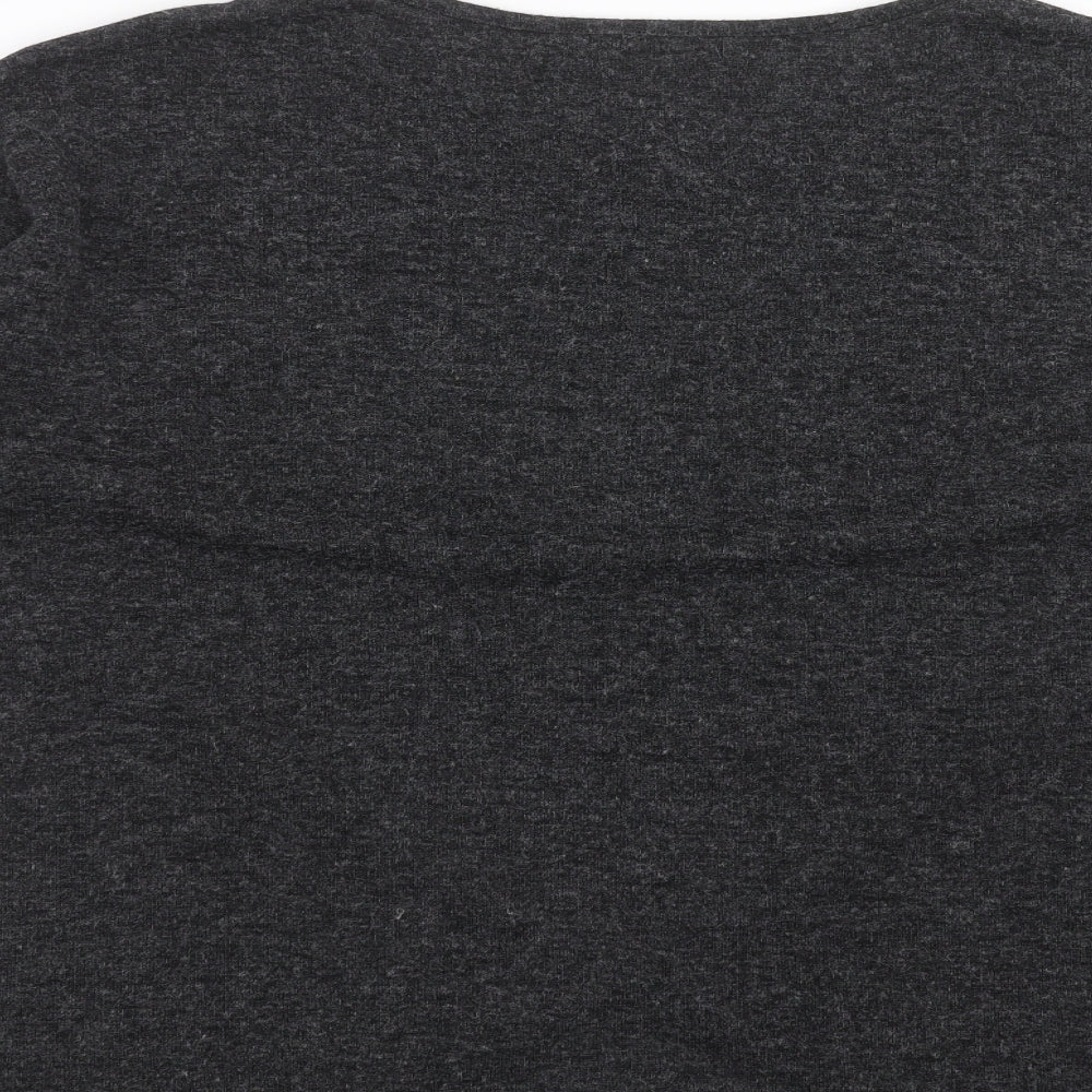 QED London Womens Grey Geometric Knit Pullover Jumper Size L