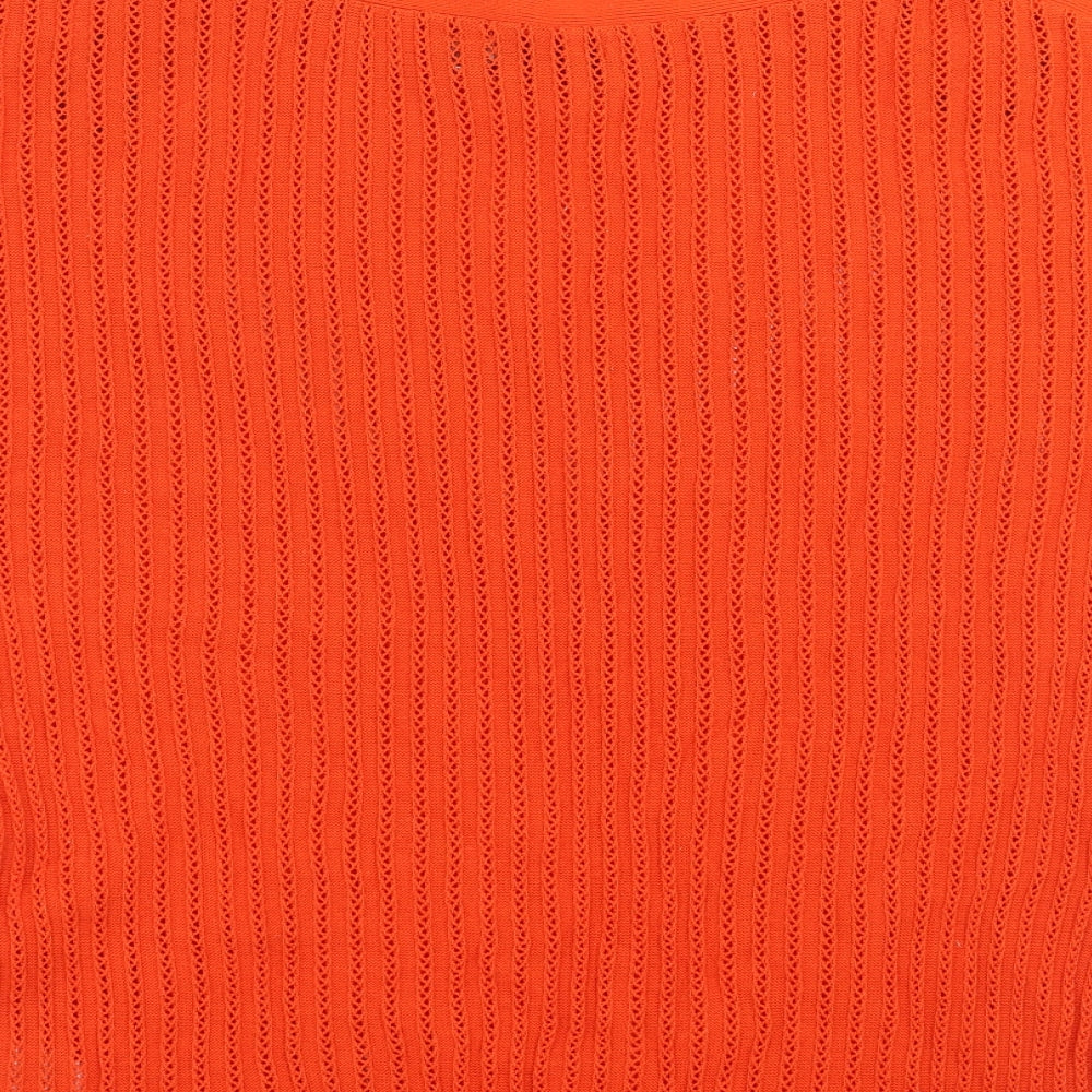 BPC Womens Orange Striped Pullover Jumper Size S