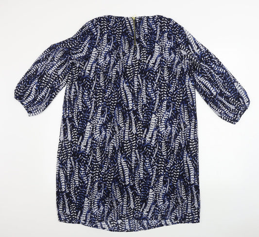 H&M Womens Blue Animal Print A-Line Size 10