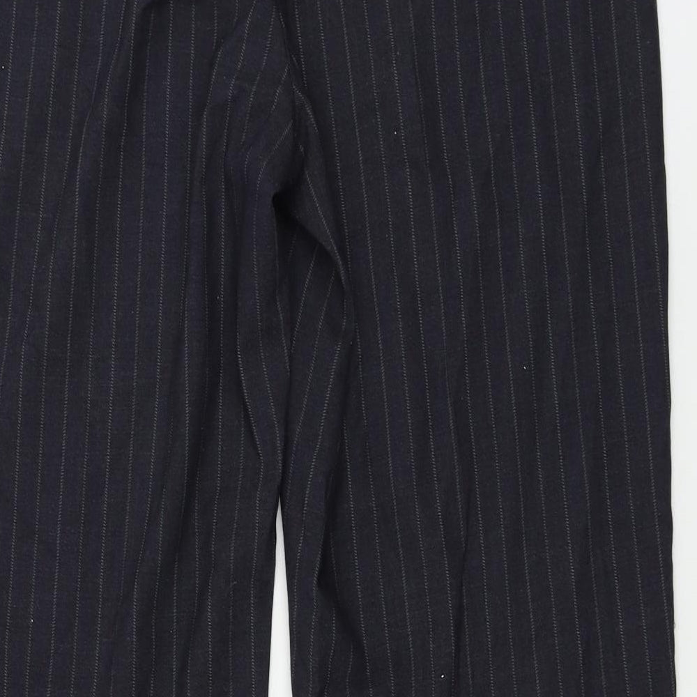 Debenhams Womens Grey Striped Trousers Size 16 L27 in
