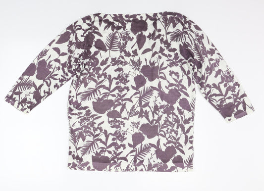 Soon Womens Purple Floral Pullover Hoodie Size 12