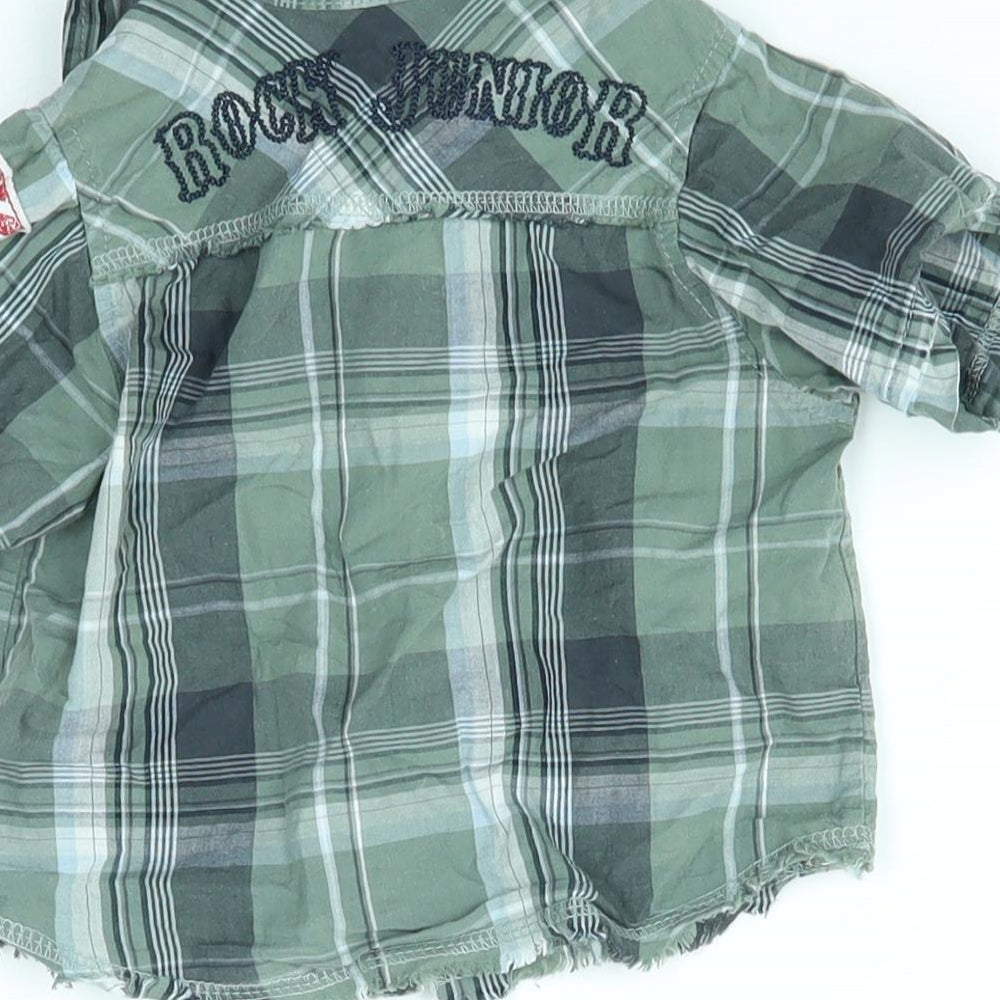 M&S Baby Green Plaid Button-Up Size 9-12 Months