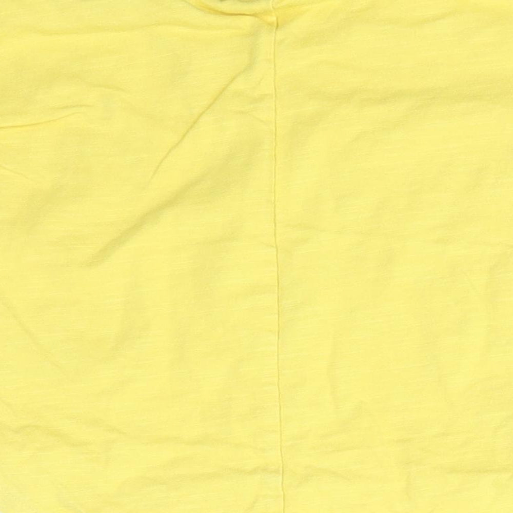Brand and care label for Next Baby Yellow Basic T-Shirt, size 12-18, Months