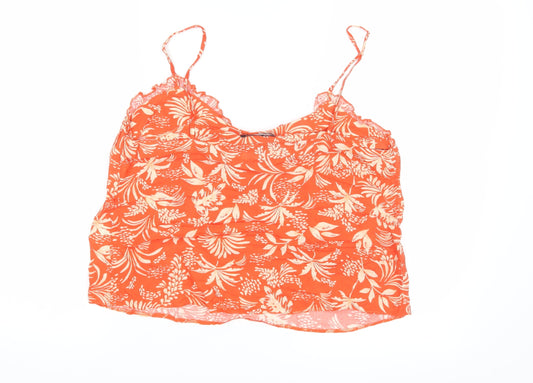 New Look Womens Red Floral Camisole Tank Size 12