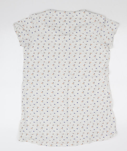 M&S Womens White Floral Top Nightshirt Size 16