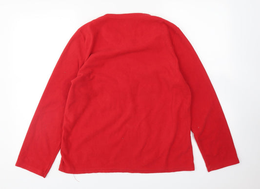 Snuggly and warm Womens Red Top Pyjama Top Size S - christmas