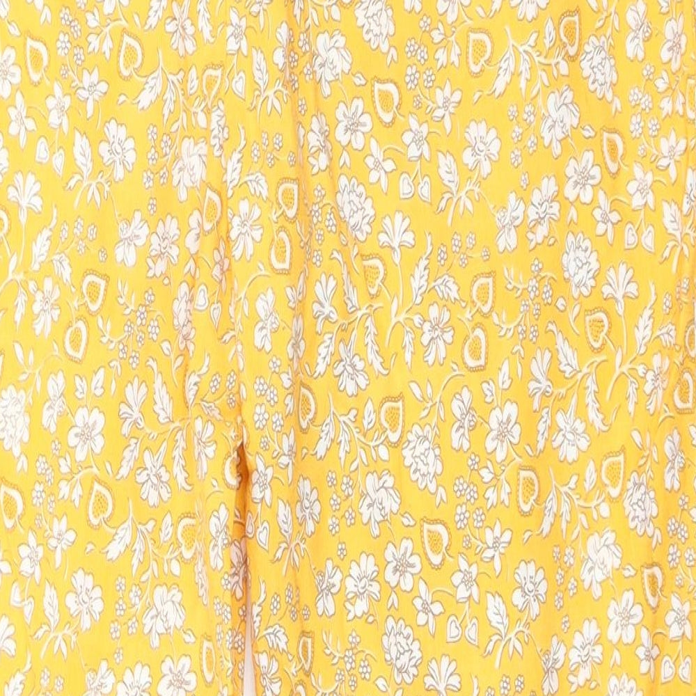Preworn Womens Orange Floral Trousers Size M L24 in