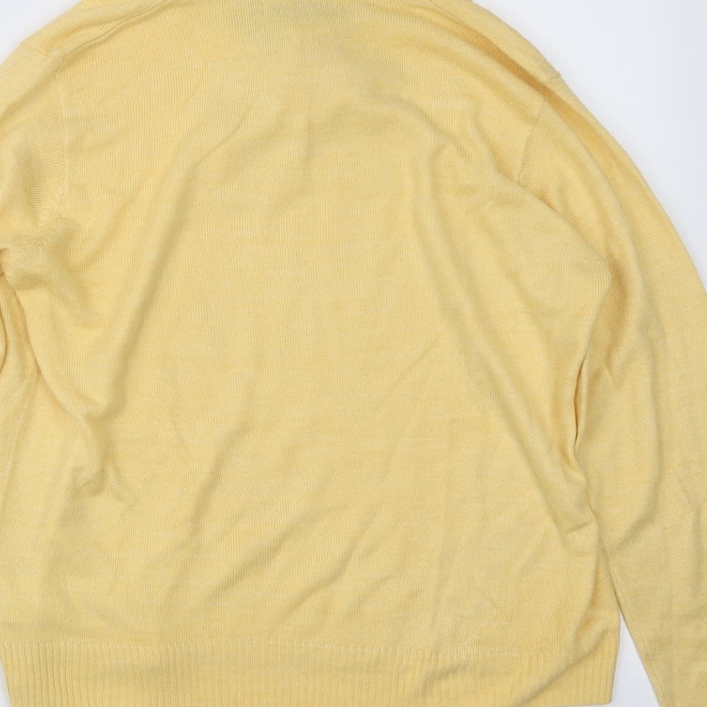 EWM Womens Yellow Knit Pullover Jumper Size 14