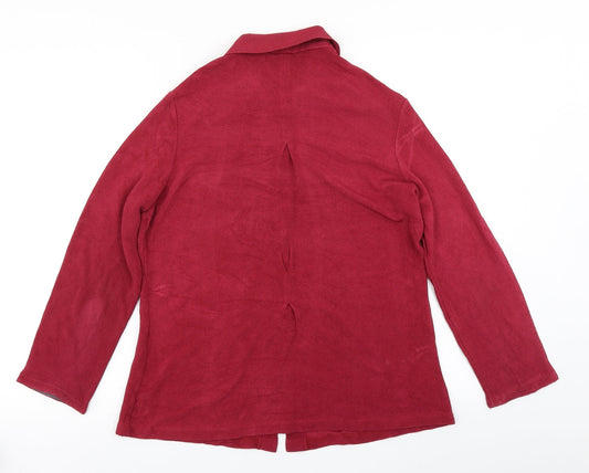 Orvis Womens Red Basic Button-Up Size M