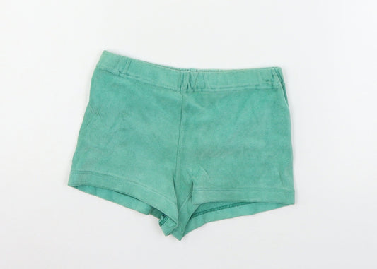 St Micheal Girls Green Jersey Sweat Shorts Size 7-8 Years