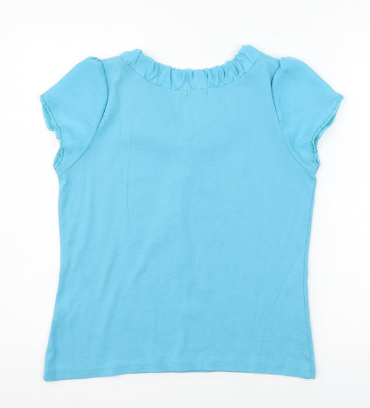 text Womens Blue Jersey Basic T-Shirt Size L
