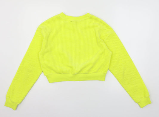 FOREVER 21 Womens Yellow Jersey Pullover Sweatshirt Size S