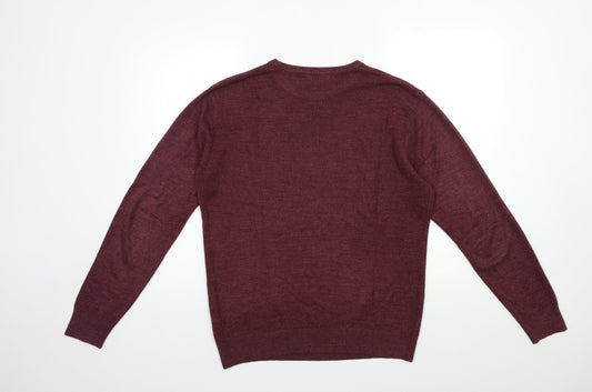 Cedar Wood State Mens Red Knit Pullover Jumper Size M