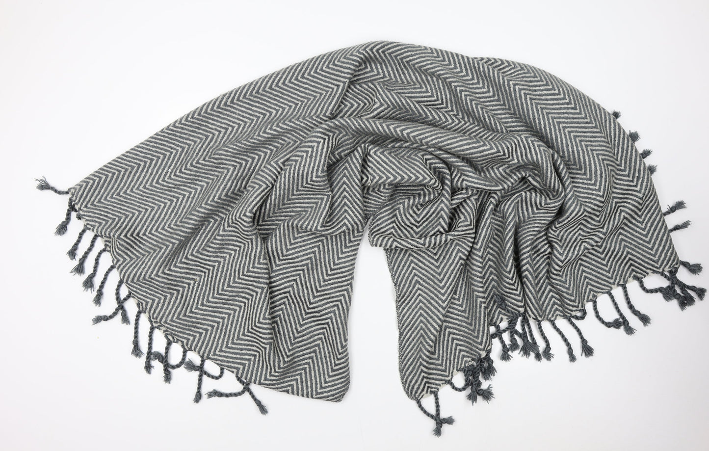 Colours Womens Grey Geometric Shawl/Wrap