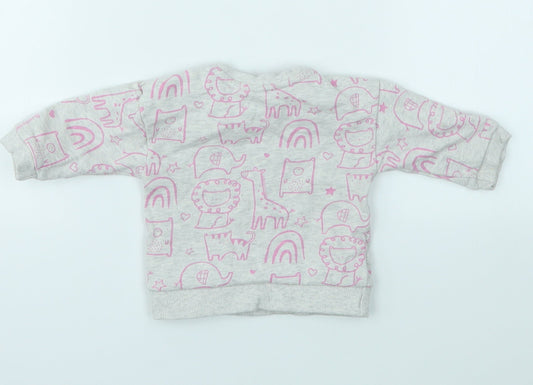 George Girls Multicoloured Geometric Pullover Jumper Size 0-3 Months