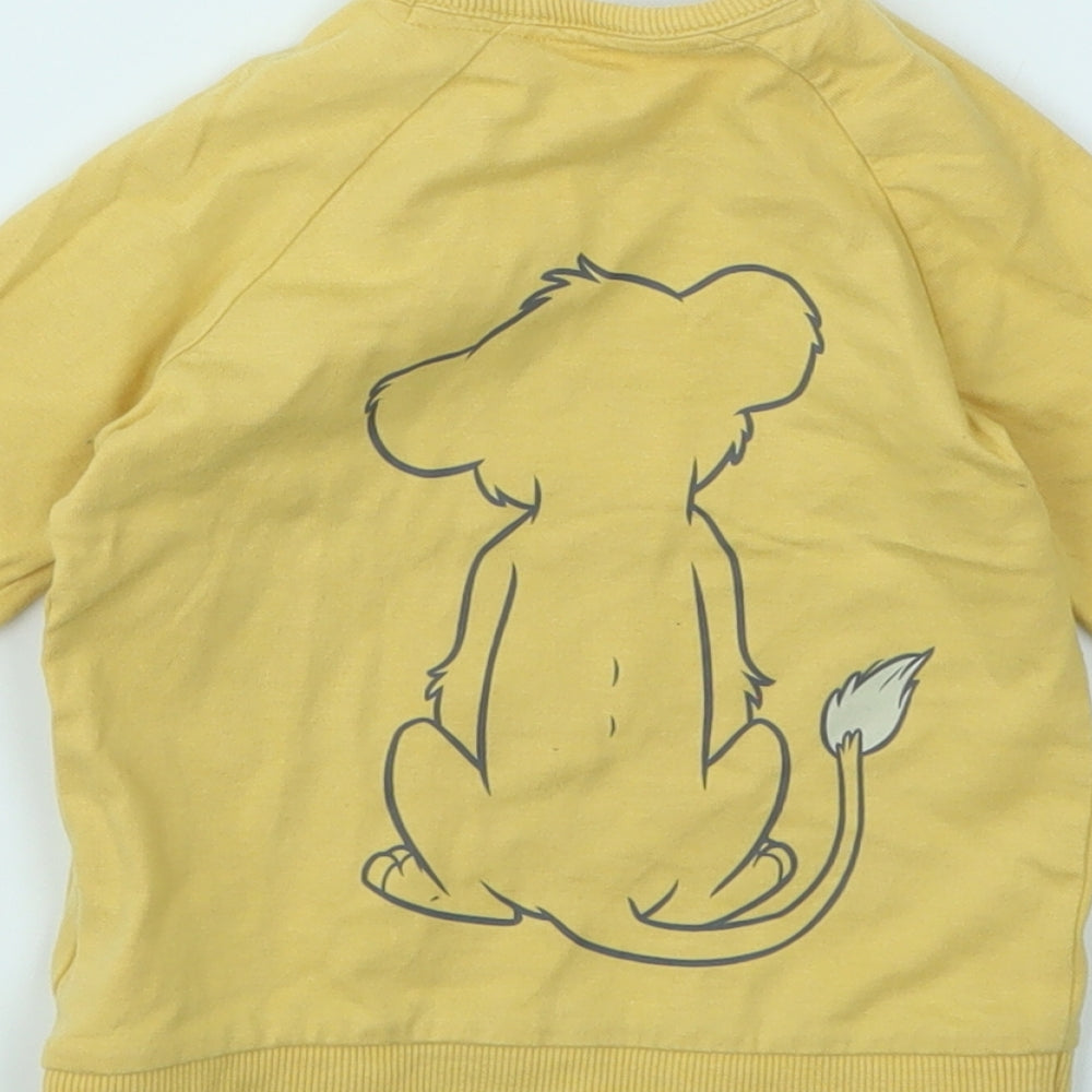 George Girls Yellow Animal Print Pullover Jumper Size 6-9 Months