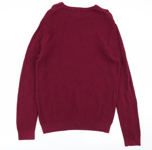 M&S Mens Red Pullover Jumper Size L
