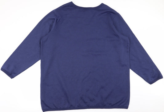 All American Comfort Mens Blue Pullover Jumper Size XL